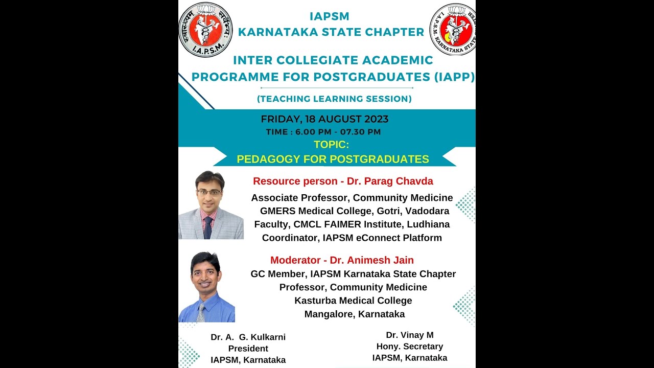 Pedagogy for Postgraduates by Dr Parag Chavda - IAPP Session