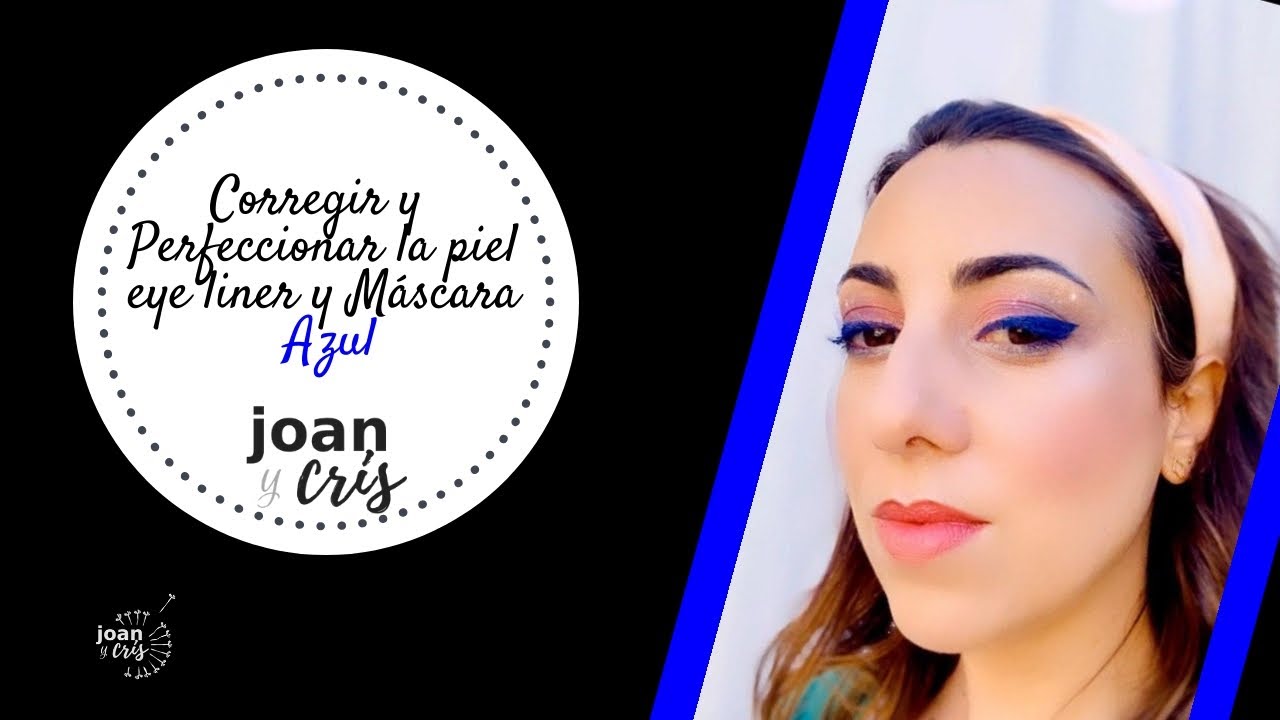 Maquillaje Corrector y perfeccionador de la piel, eyeliner y máscara azul