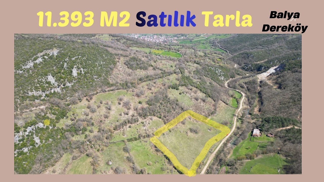 x Kesif Arazi 11.383 m2 Resmi Yolu Olan  Tarla Balıkesir Balya Dereköy 103-399  1.700.000