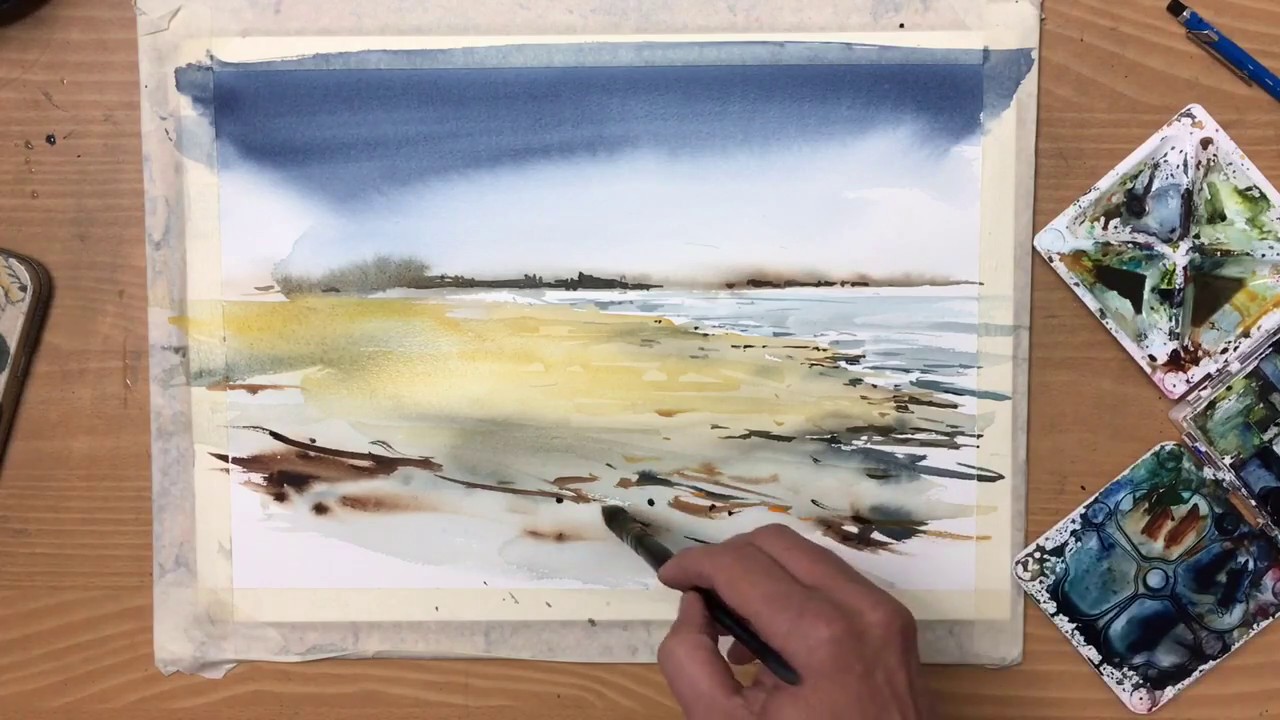 Mal strand maleri på 15 min  Painted beach painting in 15 min