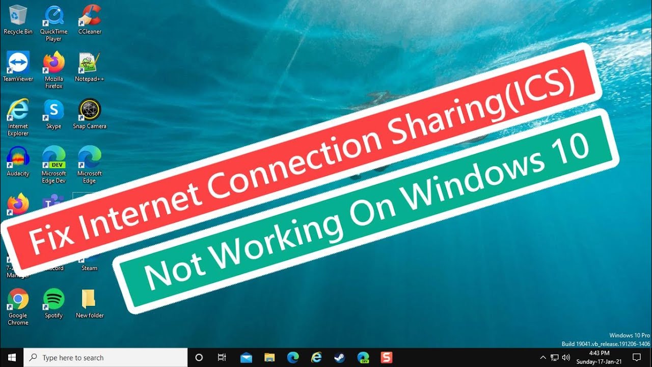 Fix Internet Connection Sharing Not Working on Windows 10