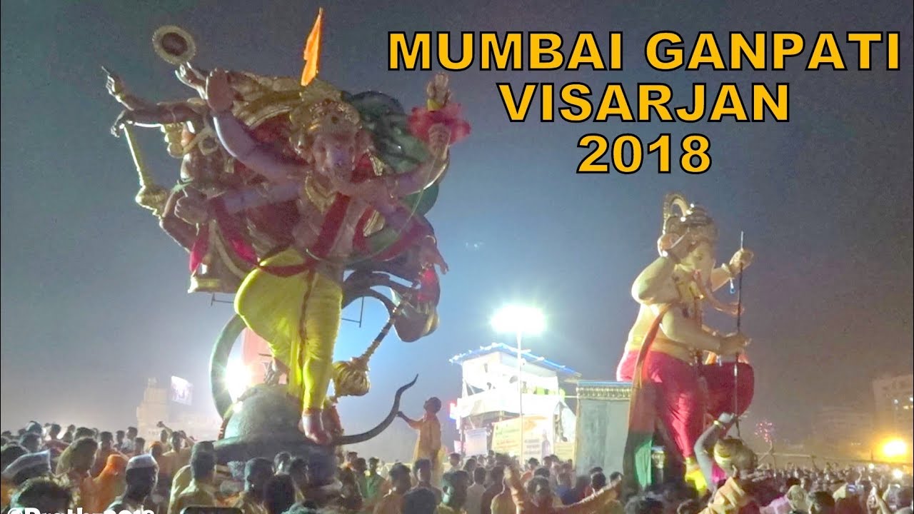 Mumbai Ganpati Visarjan 2018 At Girgaon Chowpatty | Mumbai Ganesh Visarjan 2018