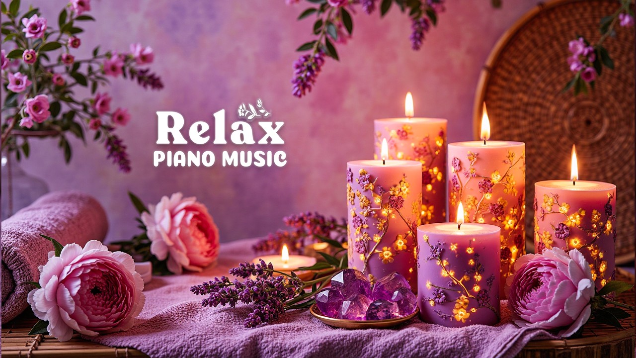 Slow Piano & Candle Serenity 🌙 Insomnia Relief, Anxiety & Depression | Calm Mind & Body