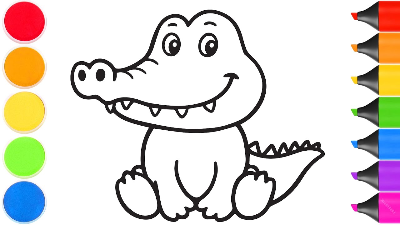 How to Draw a cute Crocodile | Easy Step by Step Tutorial