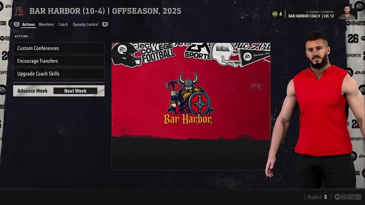 College Football 26 - Teambuilder Dynasty - Bar Harbor Vikings - Year 1
