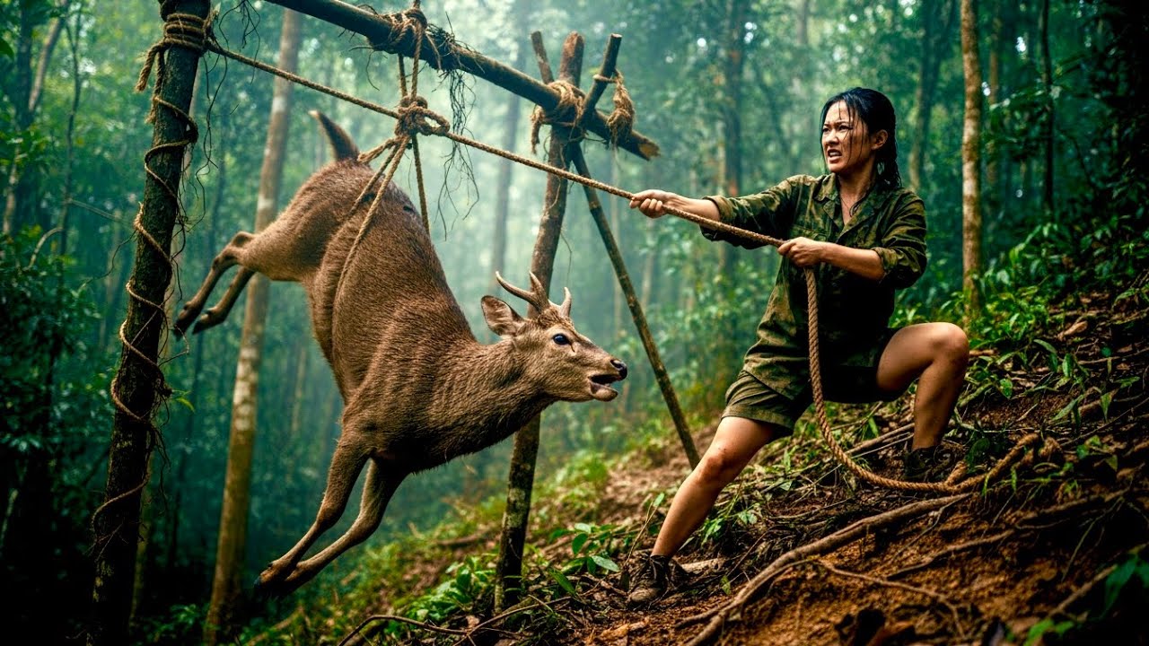 30 Days of Survival: Tracking a Big Deer and the Tense Moments of Making Handmade Traps