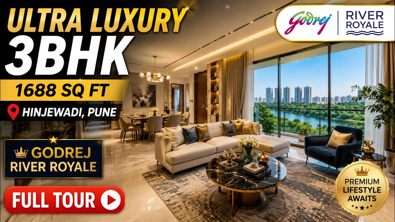     Ultra Luxury 3BHK in Hinjewadi | 1688 Sq Ft Godrej River Royale Full Tour 🏡🔥