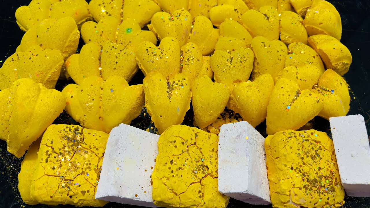 Happy Birthday @AyaAya-dh1qs | Crunchy Yellow Dyed Gym Chalk  Crush | ASMR
