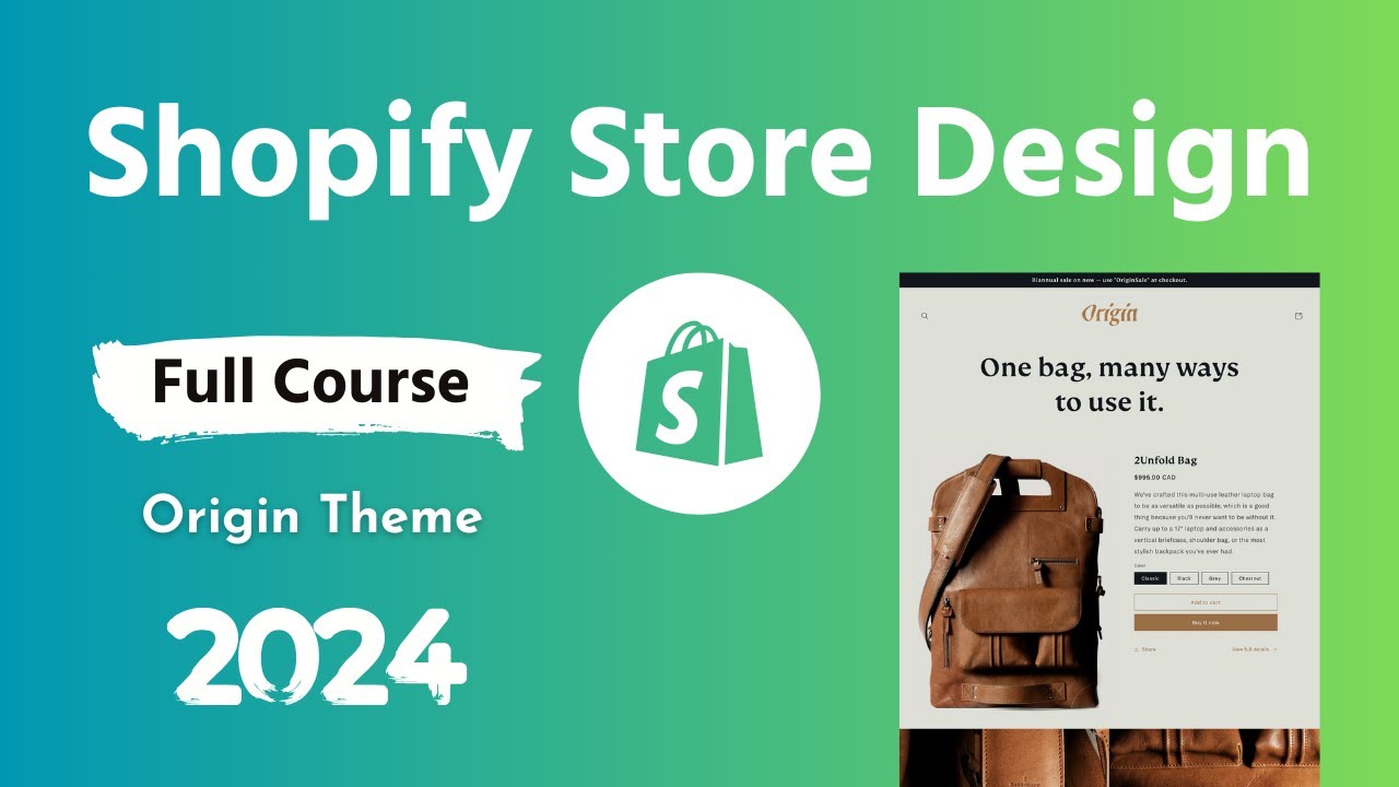 Shopify Store Design Full Course with Origin Theme 💻 Step by Step Guideline for Beginners