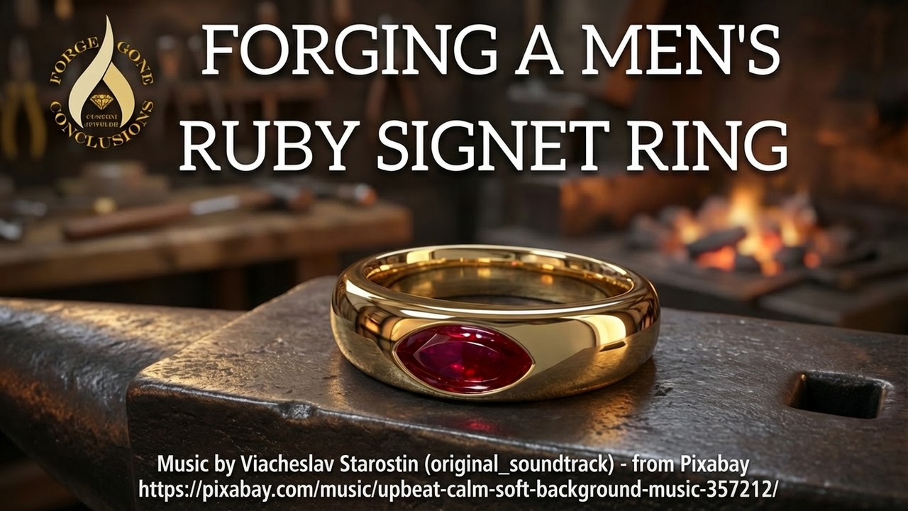 Creating a Forged Men's Signet Ring with Marquise Ruby