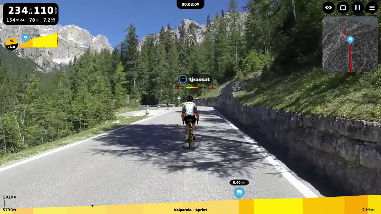 Slowtwitch PC Demonstration - Rouvy Valparola Sprint AR  - 1080p with Dedicated Graphics Card