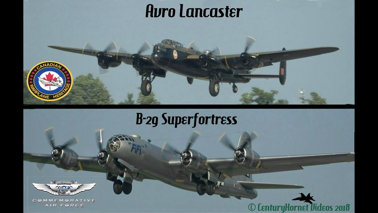 Avro Lancaster and B-29 Superfortress FIFI @ Canadian Warplane Heritage Museum August 28, 2018