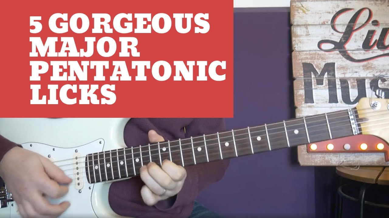 Five gorgeous major pentatonic licks in E major