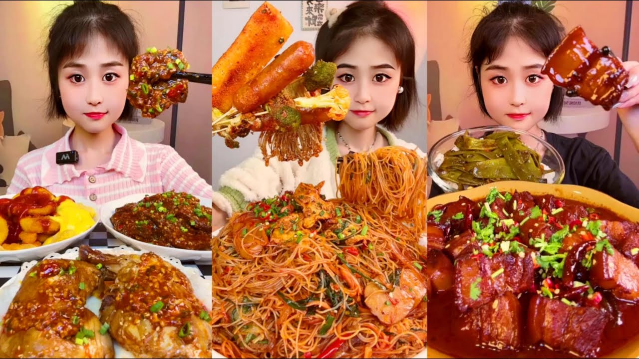 ASMR MUKBANG: 집밥 먹방 | Eating a spicy and flavourful food dishes Chinese Food Challenge! Mukbang