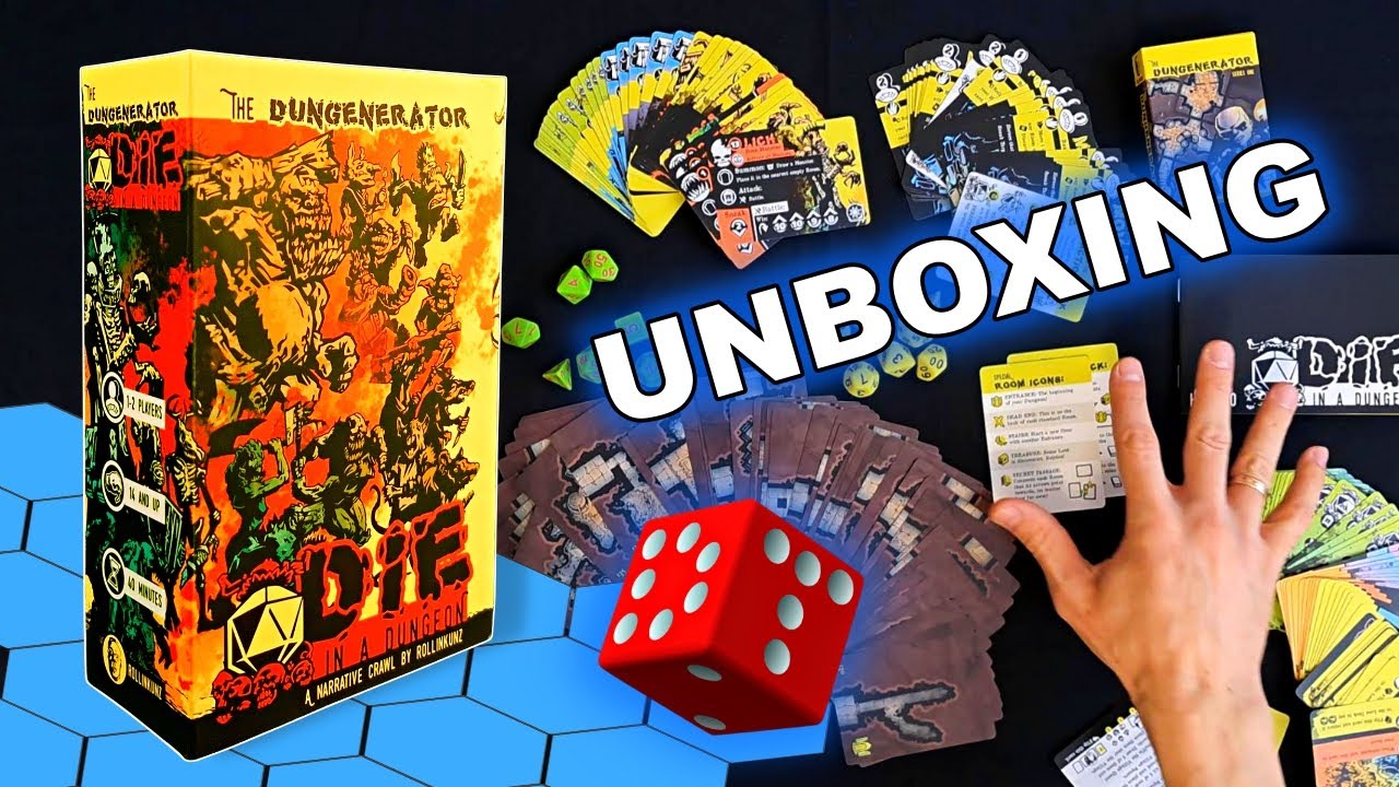 Предварительный обзор распаковки игры The DUNGENERATOR: DIE in a Dungeon | Карточная игра-головол...