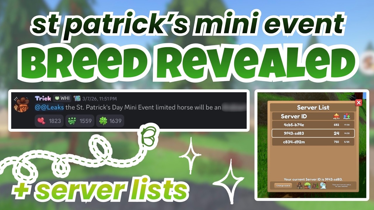 Событие ко Дню Святого Патрика: ПОРОДА РАСКРЫТА + Новая функция списка серверов ☘️ | Острова Дико...