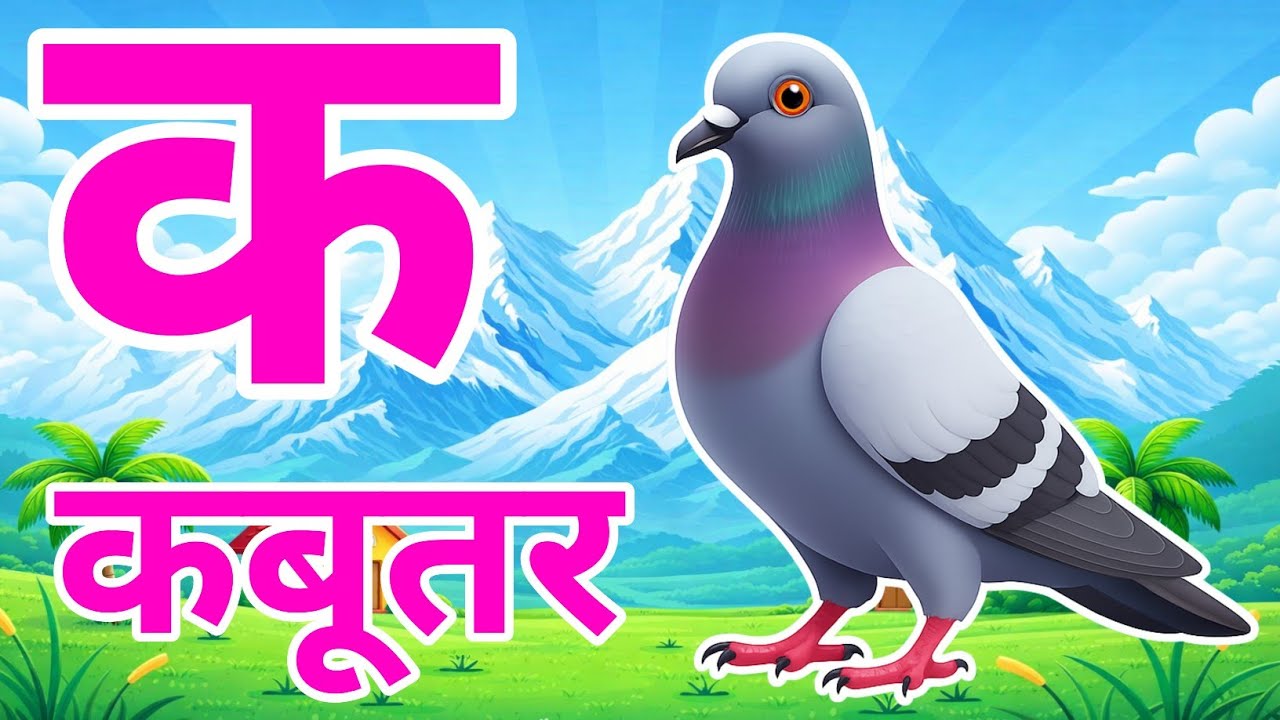 क से कबूतर, अ से अनार a se anaar k se kabutar I Hindi varnmala I ABCD क से कबूतर अ से अनार, for kids