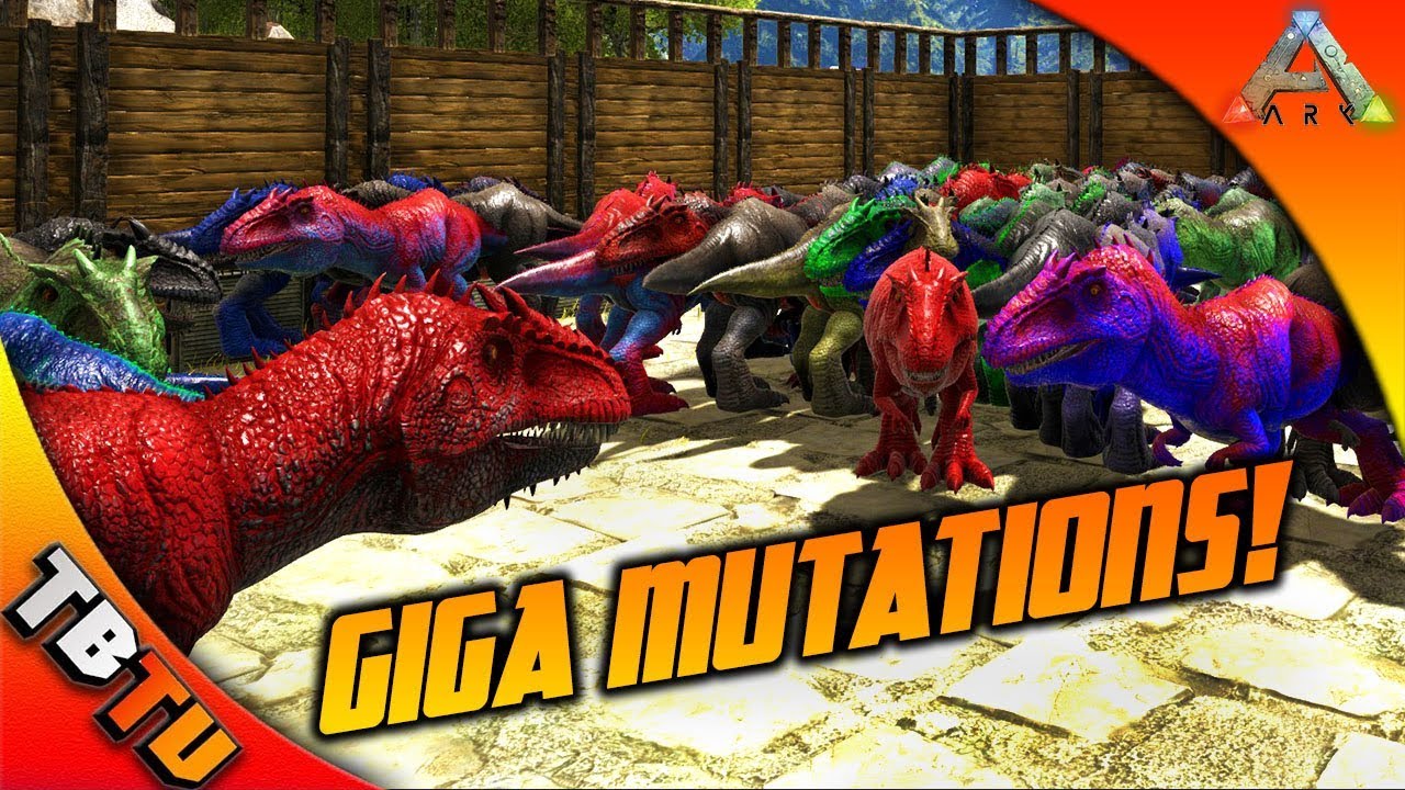 ARK GIGANOTOSAURUS MASS BREEDING! FULLY MUTATED GIGA COLOR MUTATIONS! Ark Survival Evolved