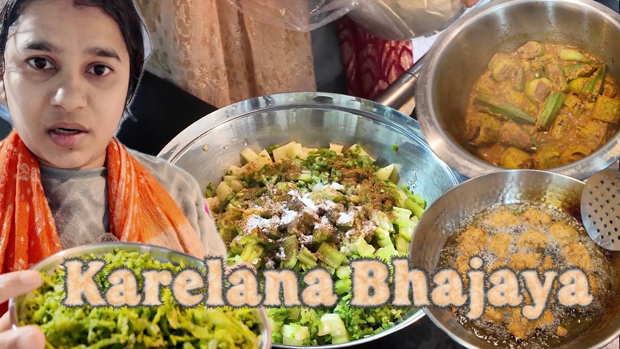 Kadva Karela And Skin Na Bhajya Banya Keviritna //@prafulc9815 #prafulc #recipe #vlog #minivlog