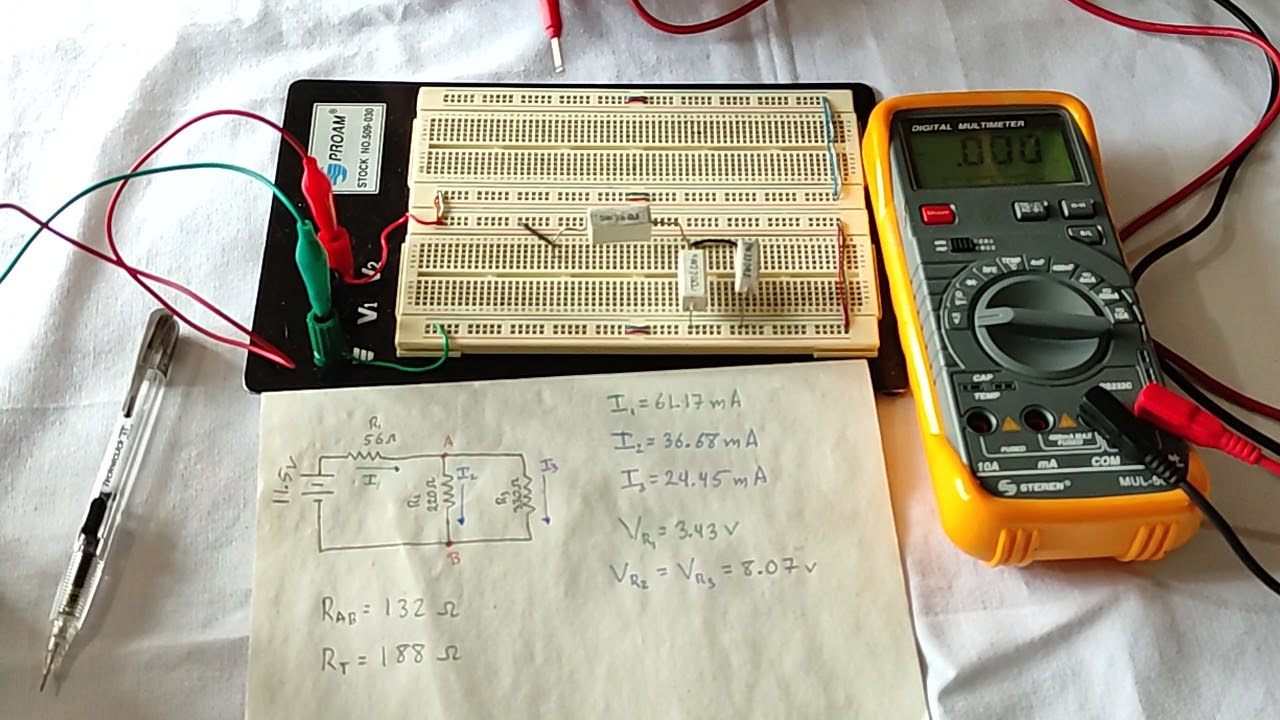 Mediciones de un circuito mixto - parte pr&aacute;ctica