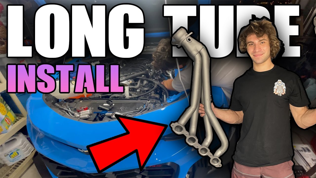 INSTALLING LONG TUBE HEADERS ON MY 6TH GEN CAMARO LT1 (HOW TO INSTALL + EXHAUST & DRIVING CLIPS!)