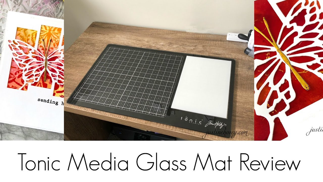 Tim Holtz/Tonic Media Glass Mat Review + Multi Layer Card Olga Direktorenko Collaboration