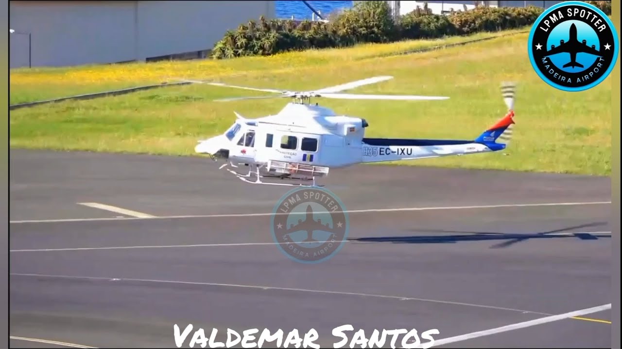 MADEIRA CIVIL PROTECTION HELICOPTER LANDING at Madeira Airport 🚁
