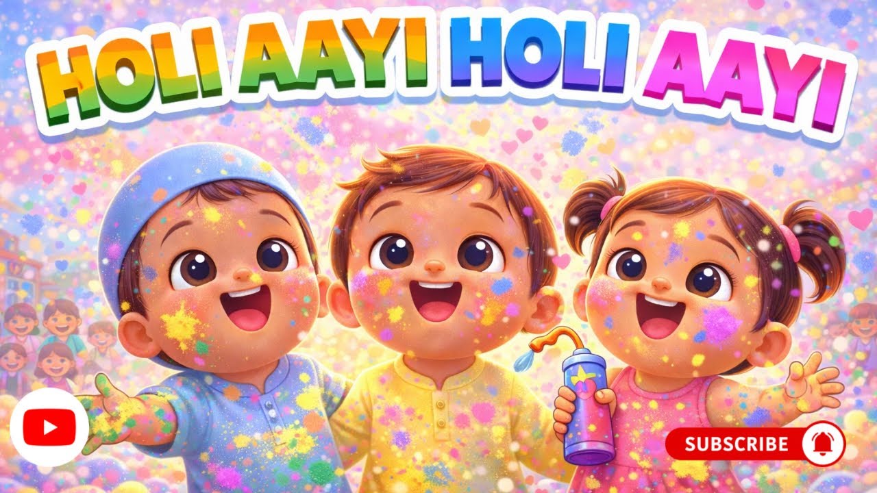 Holi aayi 🌈🎵 | Nursery Rhymes for kids | kids songs | Nonieetoons