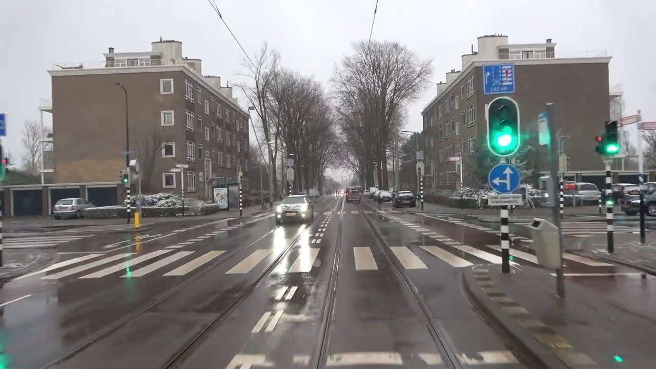 HTM tramlijn 12 Duindorp - Station Den Haag Hollands Spoor v.v. | GTL8 3124 | wintersweer | 2021