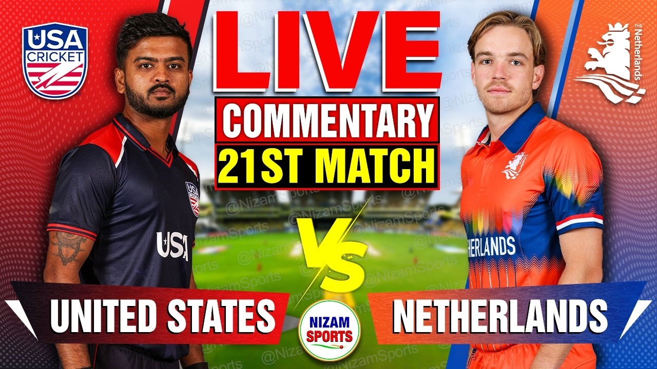 🔴Live: United States vs Netherlands | 21st Match | Live Cricket Score & Commentary