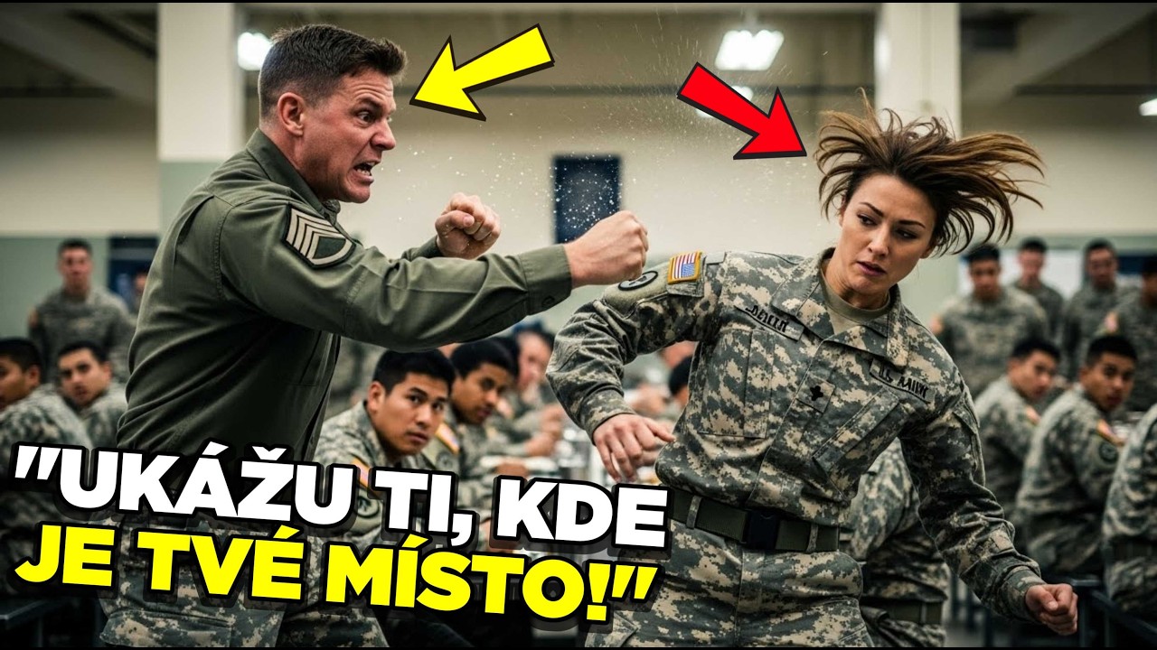 Seržant na ni v jídelně udeřil — o pár vteřin později byl odvezen na lékařské ošetření