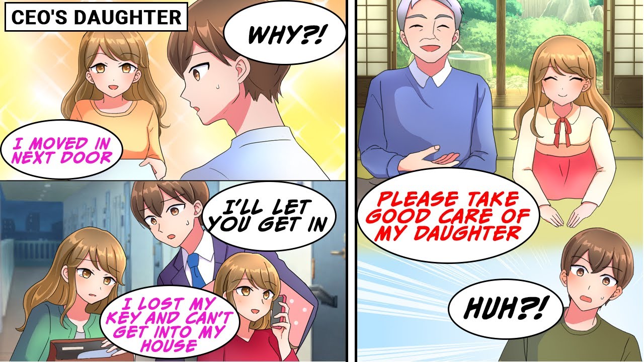 [Manga Dub] The CEO's daughter from work moved near. One day, I helped her when she forgot her key..