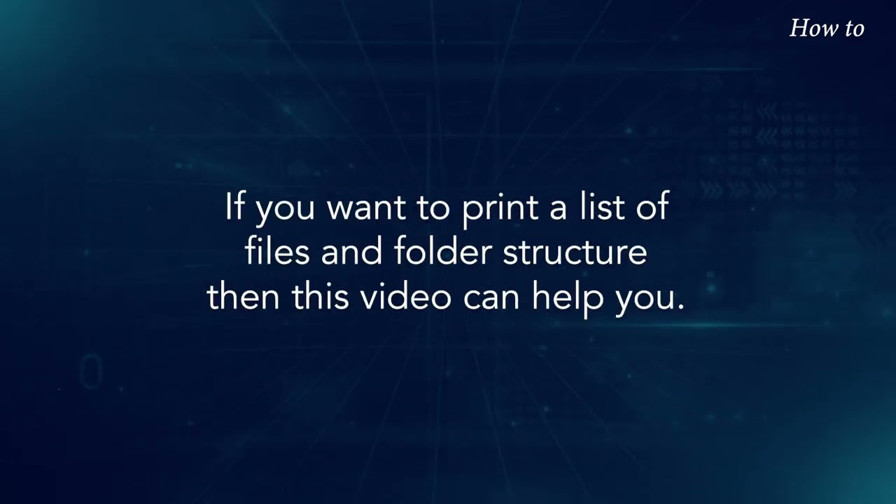How to Print a List of Files