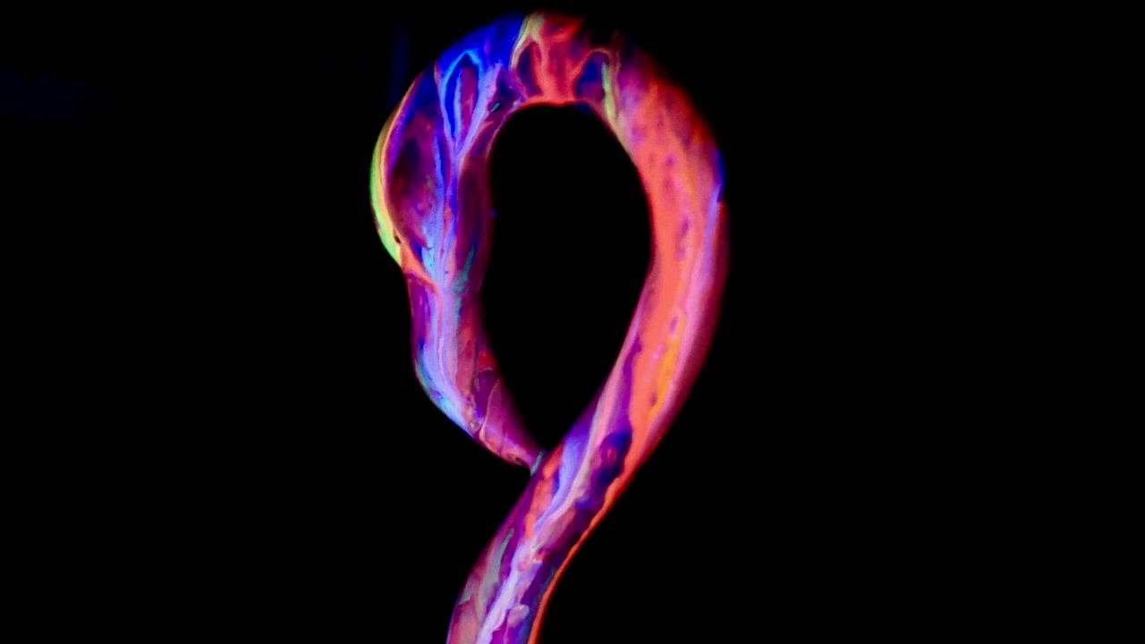 Abstract Art - Callen Schaub inspired - Glow in te dark -  FLAMINGO&rsquo;S AT NIGHT by Jc Artist