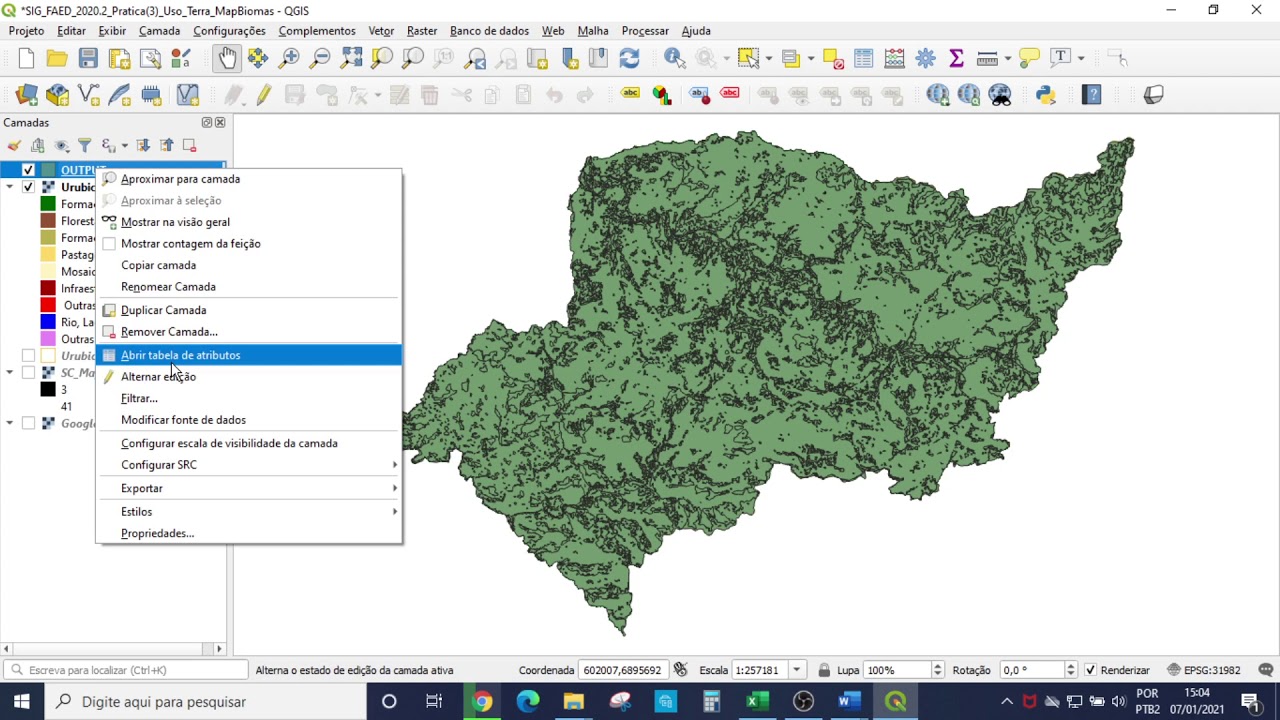 Uso da terra (2/6): conversão de raster para SHP polígonos e cálculo de área no QGis (Paulo Meliani)