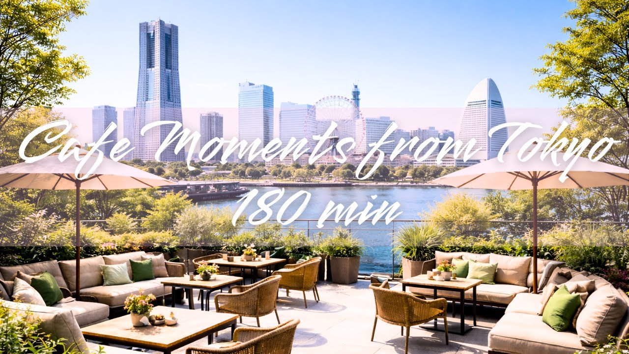 Tokyo Seaside Terrace Café BGM | 180min Relaxing Piano & Japanese Instruments