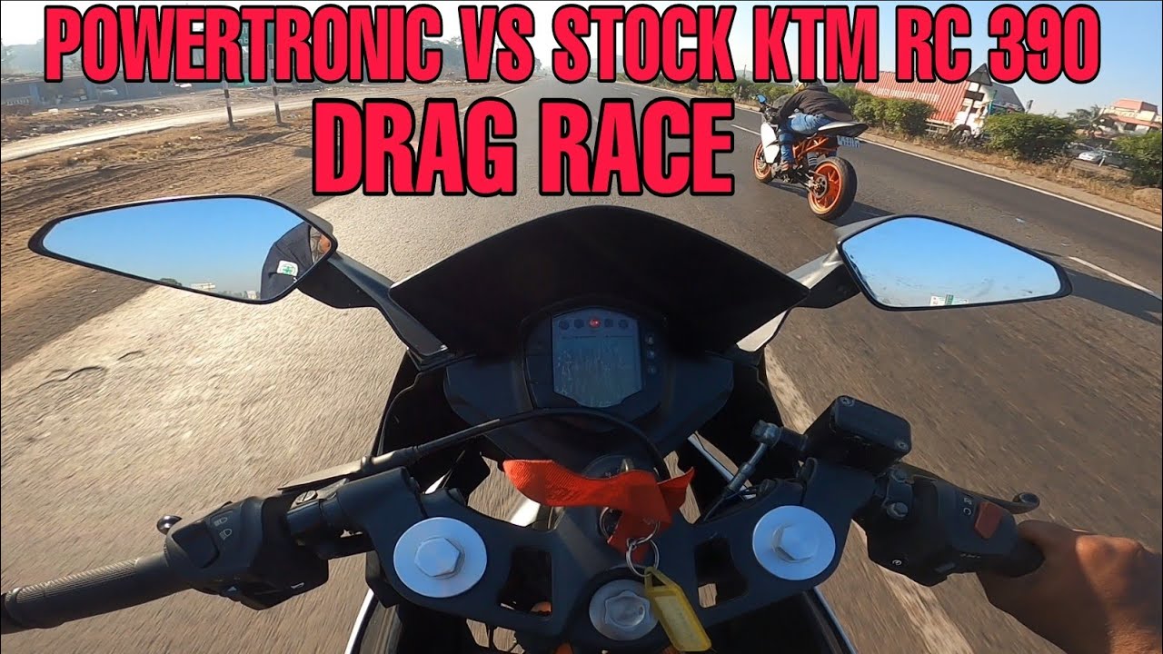 KTM RC 390 VS POWERTRONIC KTM  RC 390 | DRAG RACE |  WHO WIN THE RACE