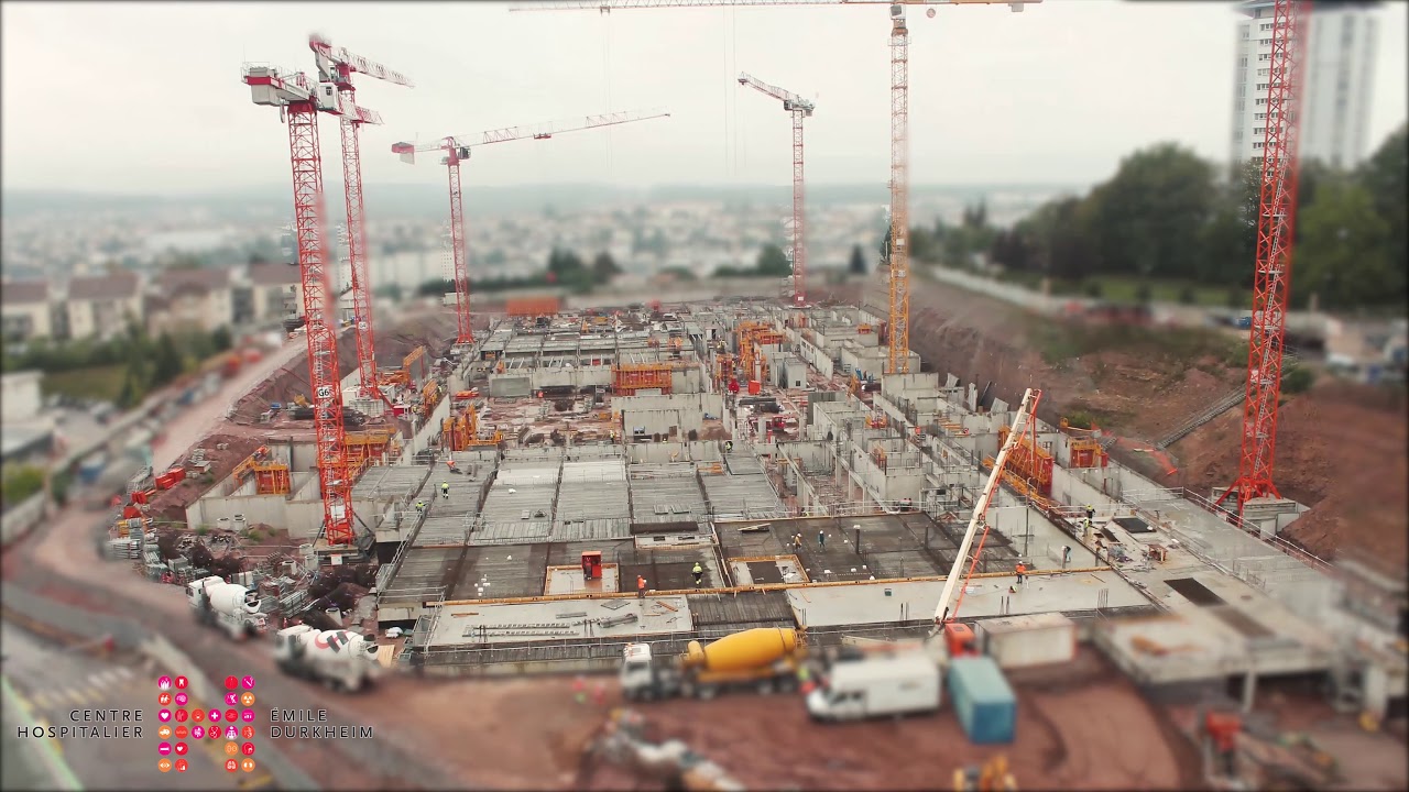 Timelapse construction nouveau CH Emile DURKHEIM