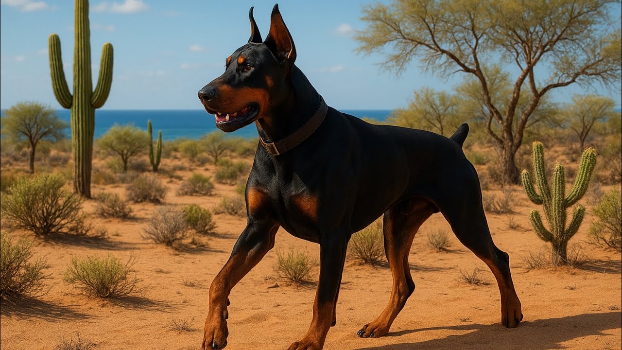 Paseando solo con mi Doberman !!!