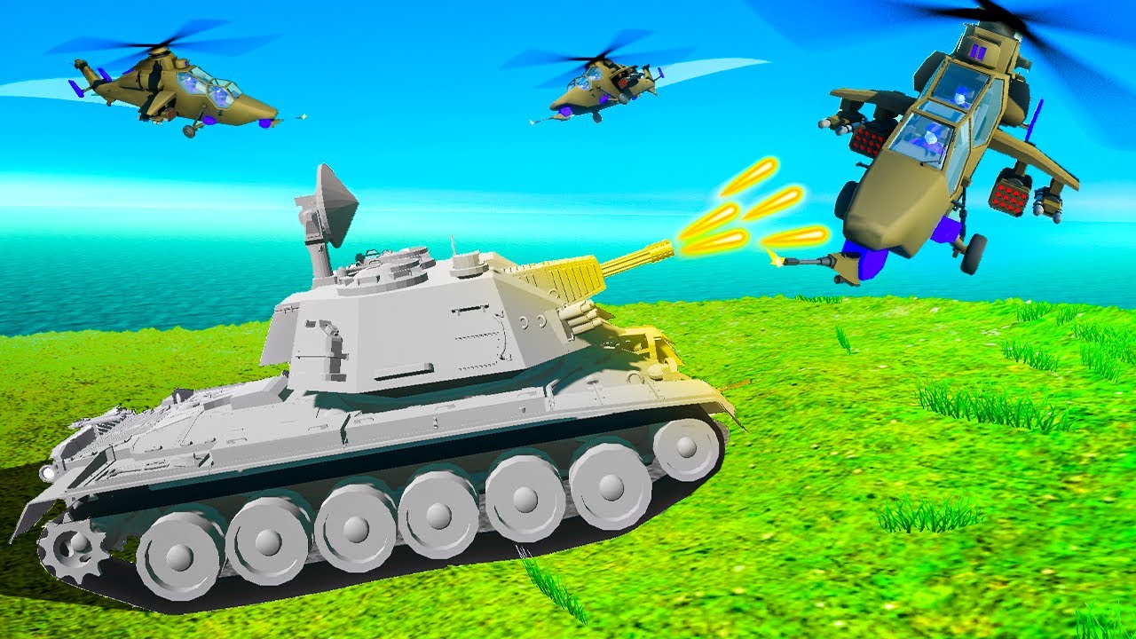 Can The NEW Helicopter Survive a 4000 RPM Tank Gatling Gun in Ravenfield?!