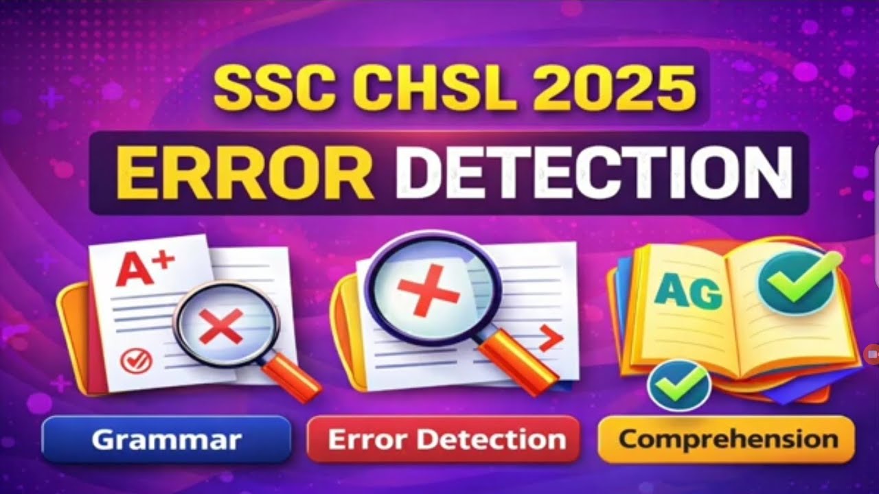 ERROR DETECTION🔥PART- 2🔥 Spotting errors asked in recent exams 2025 ll eduquity pattern ll Error l