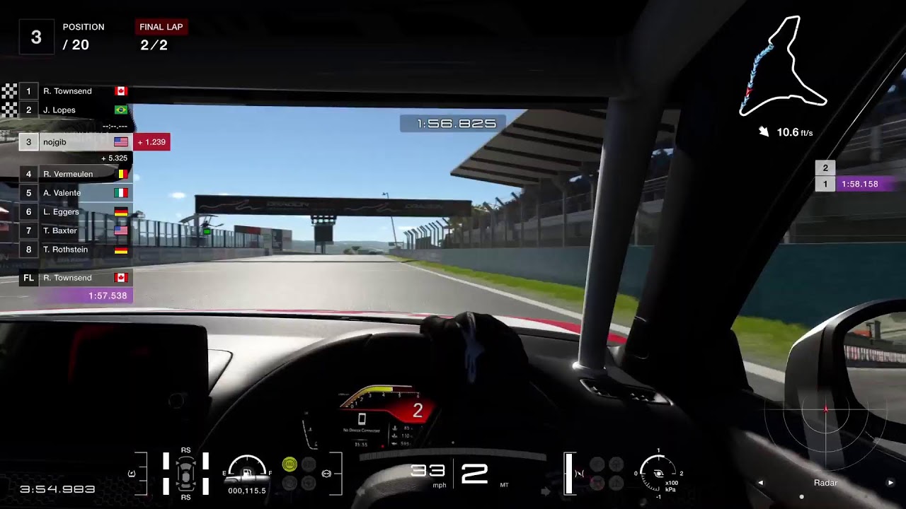 GT7 practice run for league race against AI