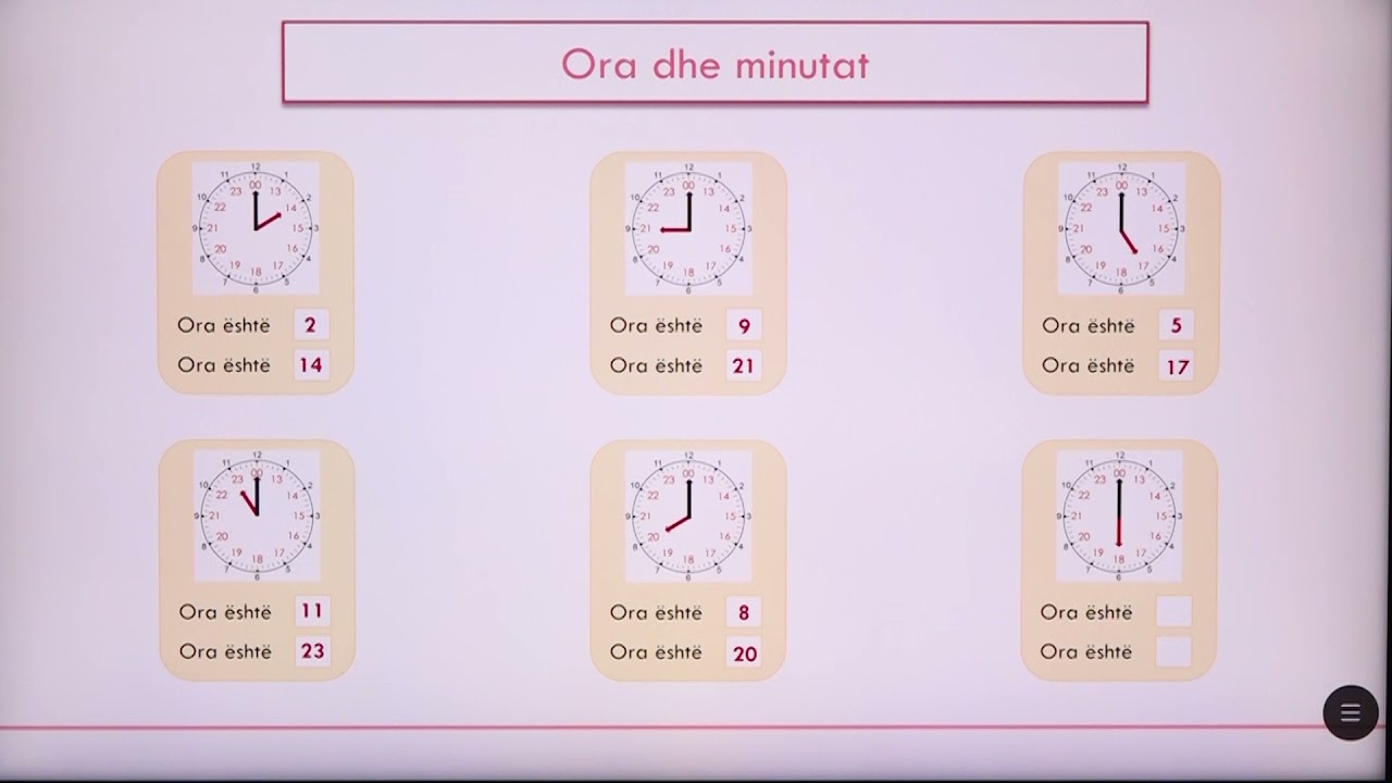 3 02 057 - Java e dymbëdhjetë - Matematië - Matja e kohës ora, ditët, minutat