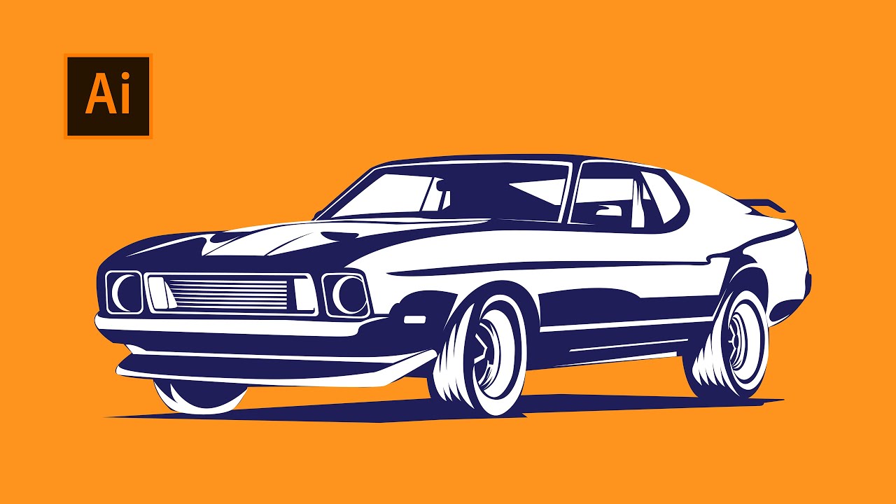 Adobe Illustrator Tutorial - Muscle Car Vector Illustration