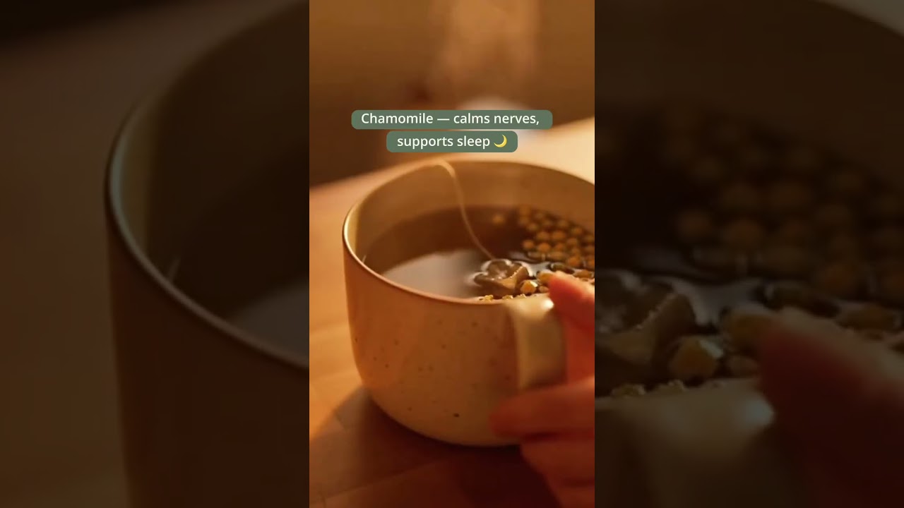 Sometimes wellness is as simple as a cup of tea 🍵 🌙 Chamomile — calms nerves, supports sleep 🌿