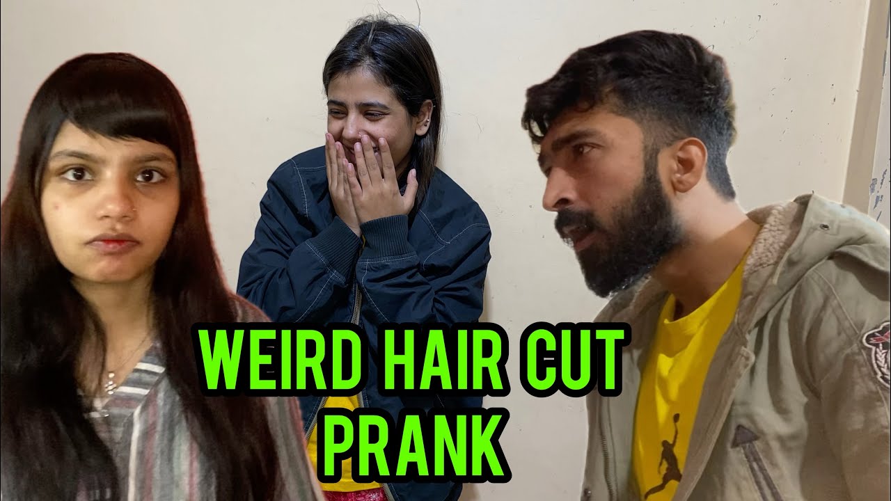 Baal cut krky AHAD py prank kr diya.!😂 bangs cutting..! AHAD ghussy my tind krny laga