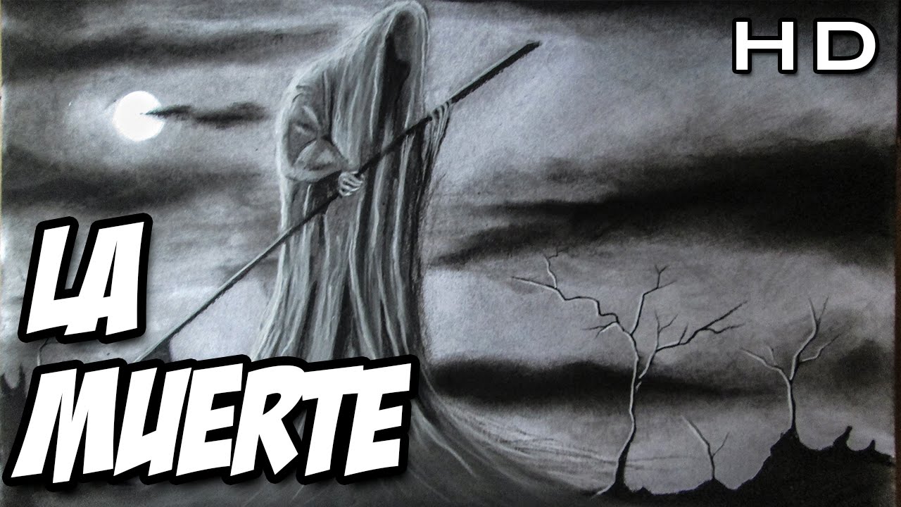 Dibujando a la MUERTE, TERRORÍFICO dibujo de la muerte   TERROR al carboncillo