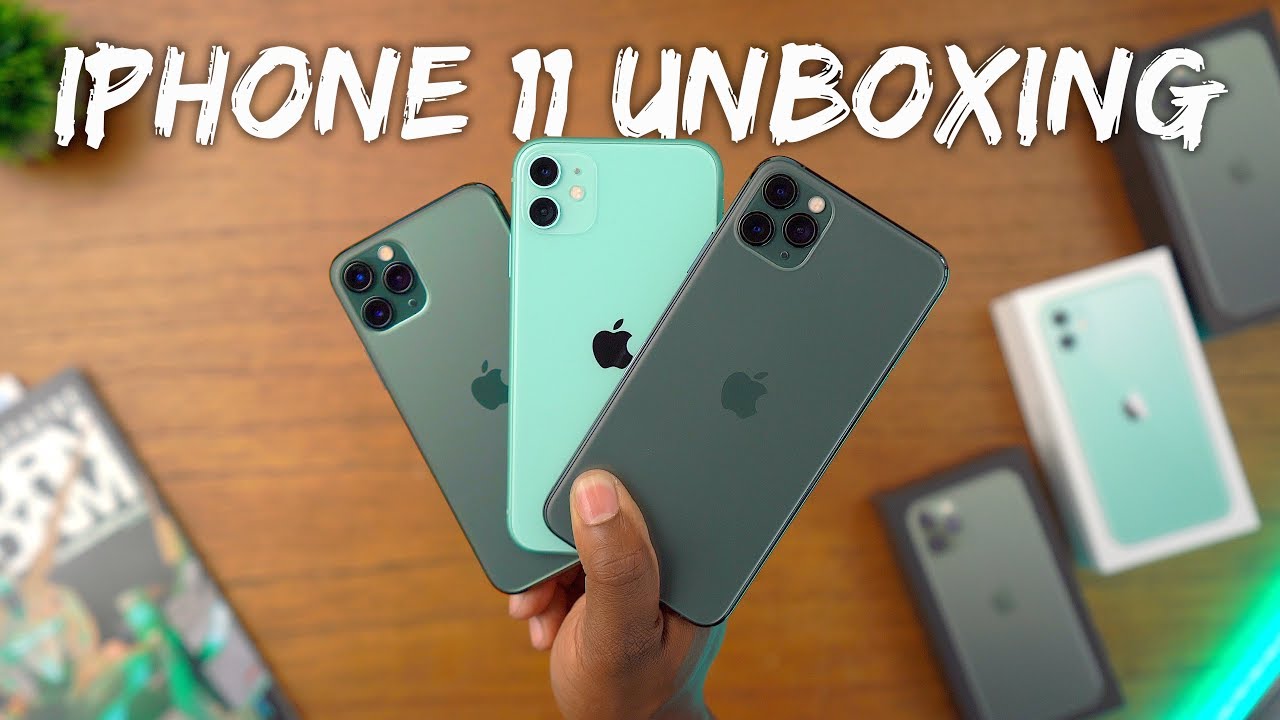 iPhone 11 vs 11 Pro Unboxing - All The Green Models!