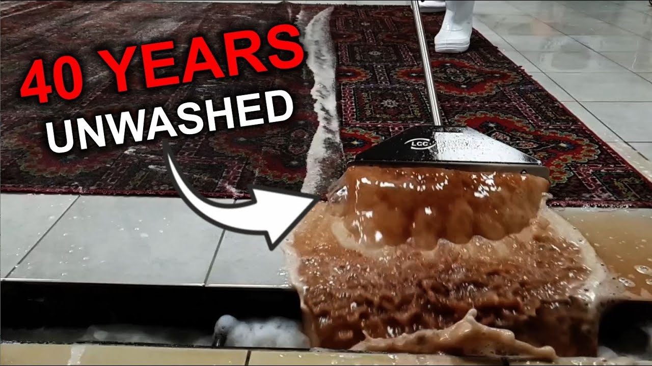 40-ЛЕТНИЙ Немытый ковер из бабушкиной комнаты просочился BROWN SOLIE | Расслабляющая стирка ковров 🐑