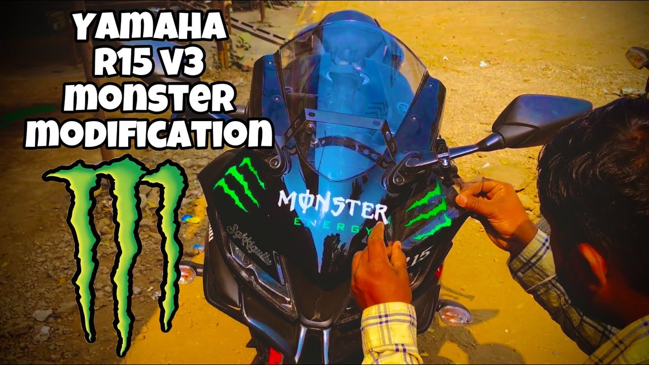 Yamaha r15 v3 modified | R15 v3 sticker modification | monster look
